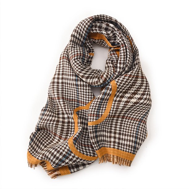 Bufanda cálida para mujer, manta de gran tamaño con borlas, chal de cuadros escoceses, suave y acogedor, tacto de cachemira, pashmina a cuadros