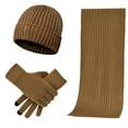 thumbnail image 3 of Winter Knit Hat, Scarf & Gloves Set for Men & Women | Warm Acrylic Wool 3-Piece Accessories | Touchscreen Gloves, Fleece-Lined Beanie, 70.9" Scarf, 3 of 3