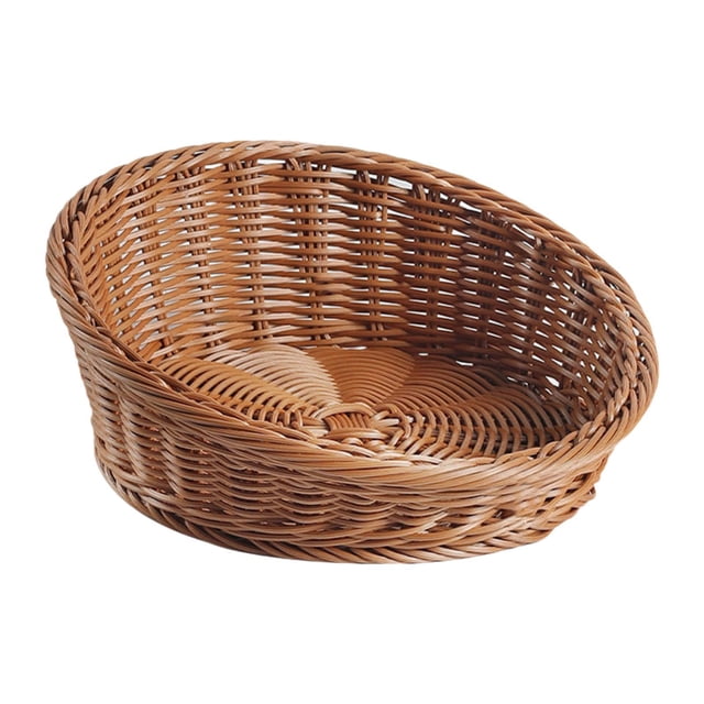 Lipstore Imitation Rattan Basket Decor Bread Basket for Living Room Table Dining Room S S
