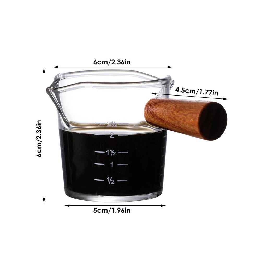 Measuring Cups with Wooden Handle, Espresso Shot Glass, Double Spout Measuring  Cup, Espresso Shot Glasses Multifunctional Milk Cup for Kitchen - Yahoo  Shopping