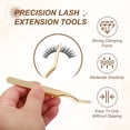 thumbnail image 4 of Uxcell Eyelash Extensions Lash Tweezers Stainless Steel Curved Fiber Precision Tweezers Lash Applicator Tool for Eyelash Tape & Extensions, Gold, 4 of 7