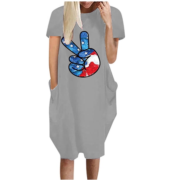 Up to 65 off!Lolmot Womens Summer Short Sleeve T Shirt Dress 4th of July  Dresses Victory Figured Long Shirt Top Casual Loose Tee Dress with Pockets  - Walmart Business Supplies