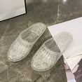 thumbnail image 5 of VerPetridure Women's Closed Toe Flat Jelly Slide Sandals Glitter Clear Hollow Out Slip On Summer Beach Mule Sandals Soft Plastic Jelly Slippers Size 7.5, 5 of 6