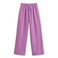 thumbnail image 4 of HH TRAF Pantalones nuevos de otoño para mujer, pantalones largos holgados sólidos, pantalones largos de franela con cintura alta y cintura elástica salvaje con cordones para mujer, 4 of 5