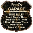 thumbnail image 1 of Fred's Garage Tool Rules Sign Shield Metal Gift 211110003060, 1 of 1