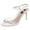 White, variant on AQUA Womens Yellow Strappy Padded Ron Round Toe Stiletto Buckle Leather Slingback Sandal 6.5 M