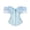 Sky Blue, variant on Women's Elegant Off Shoulder Lace Sleeve Bodice Cincher with Ribbing for Top Shaping Garment Black L