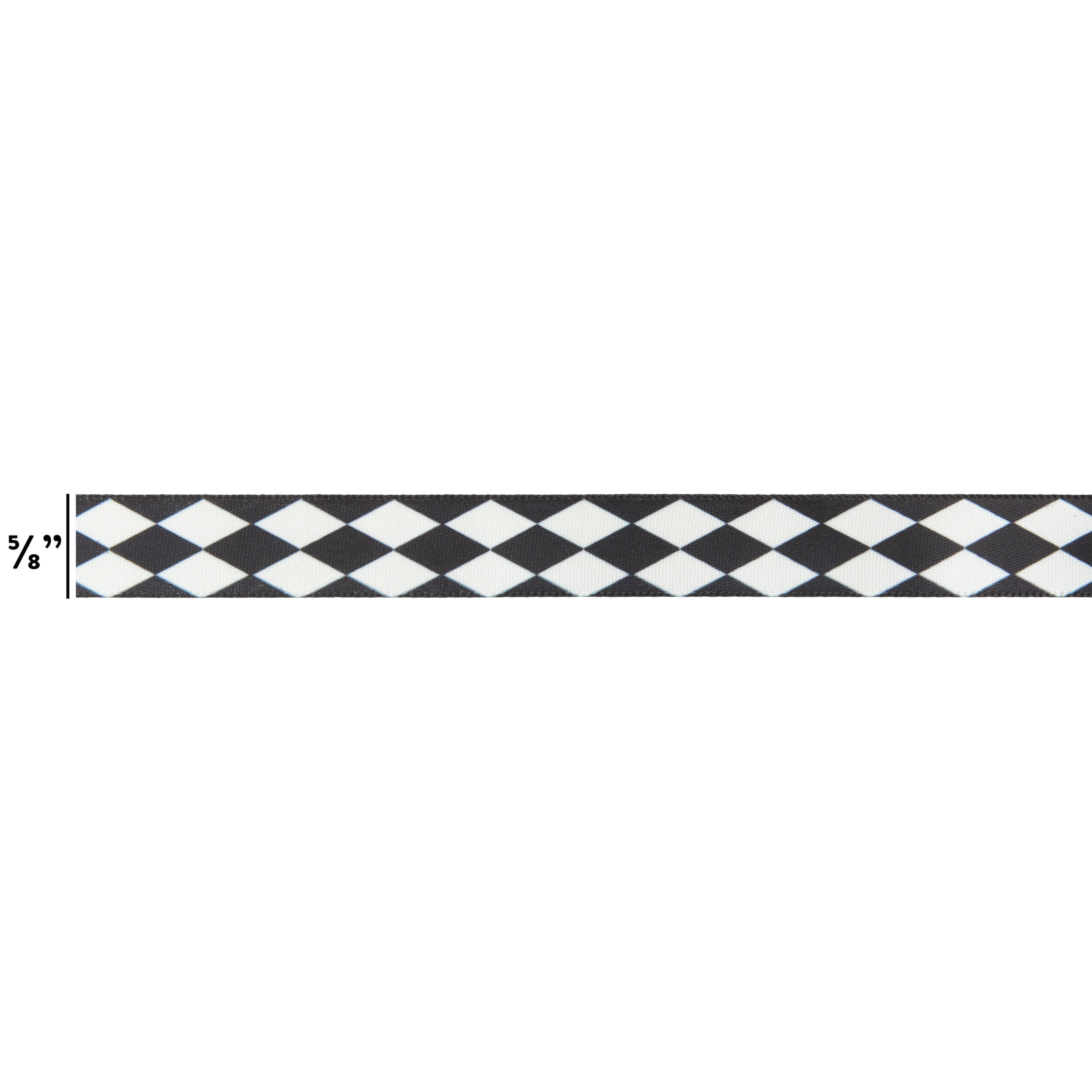 Offray Harlequin White & Black 5/8" X 9 ft Ribbon