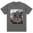 thumbnail image 5 of Camiseta divertida de Thousand Yard Stare Cat para hombres y mujeres, ropa de calle de algodón informal de gran tamaño, estilo Humor, Vintage, alta calidad, 5 of 5