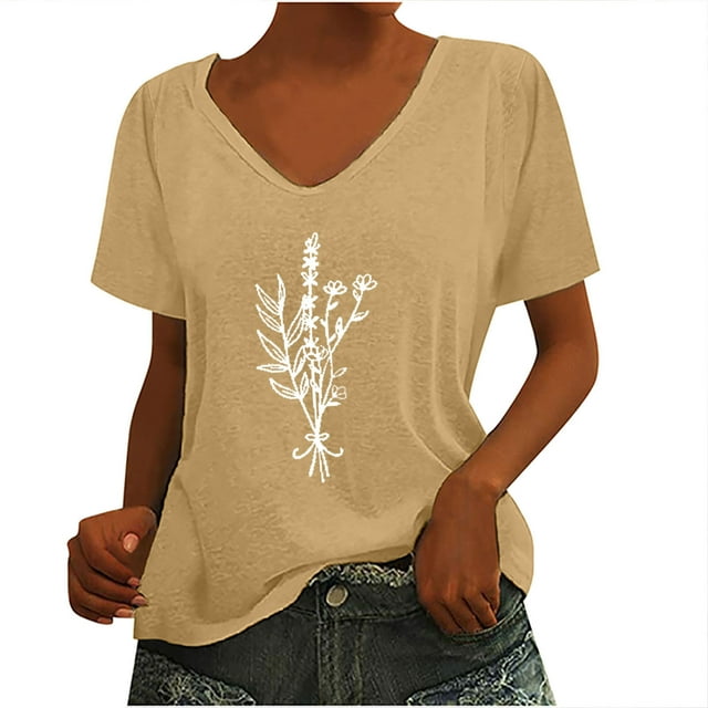 Camiseta sin mangas con cuello en V y estampado informal elegante para mujer OAVQHLG3B Store lin121212