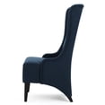 thumbnail image 5 of Contemporary Dining Chair With Winged High Back In Navy, Upholstered, Stable Legs, 23.67"w X 29.46"d 47.54"h Wings, Navy Blue Upholstery, Birch Wood Leg Construction,, 5 of 7
