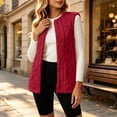 thumbnail image 3 of Klisyaur Womens Fleece Vest Sleeveless Crew Neck Open Front Casual Jackets Loose Outerwear Work Comfy Soft Warm Jacket, 3 of 8