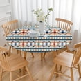 thumbnail image 3 of Boho Floral Print Round Tablecover with Elastic Hem, 44 Inch Fits 38-42 Inch Tables Easy Clean, 3 of 7