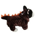 thumbnail image 3 of Disfraz de dinosaurio de cuatro patas para mascotas, ropa cálida de forro polar coral de invierno, color café, para perros y gatos., 3 of 14