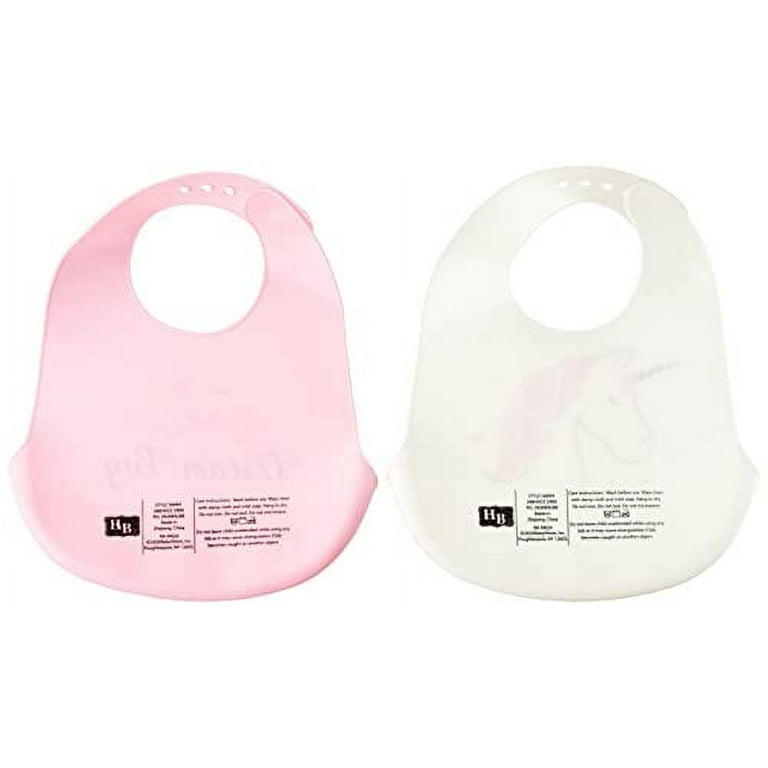 Hudson Baby Infant Girl Silicone Bibs 2pk, Fancy, One Size