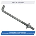 thumbnail image 2 of 5/8" x 10-inch Galvanized Threaded Anchor Bolts with Hardware for Wood, Concrete (10 Pack), 2 of 4