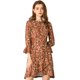 thumbnail image 1 of INSPIRE CHIC Vestido De Patinadora Leopardo Dobladillo Asimétrico 3/4 Mangas De Campana Para Mujer Marrón XS, 1 of 6