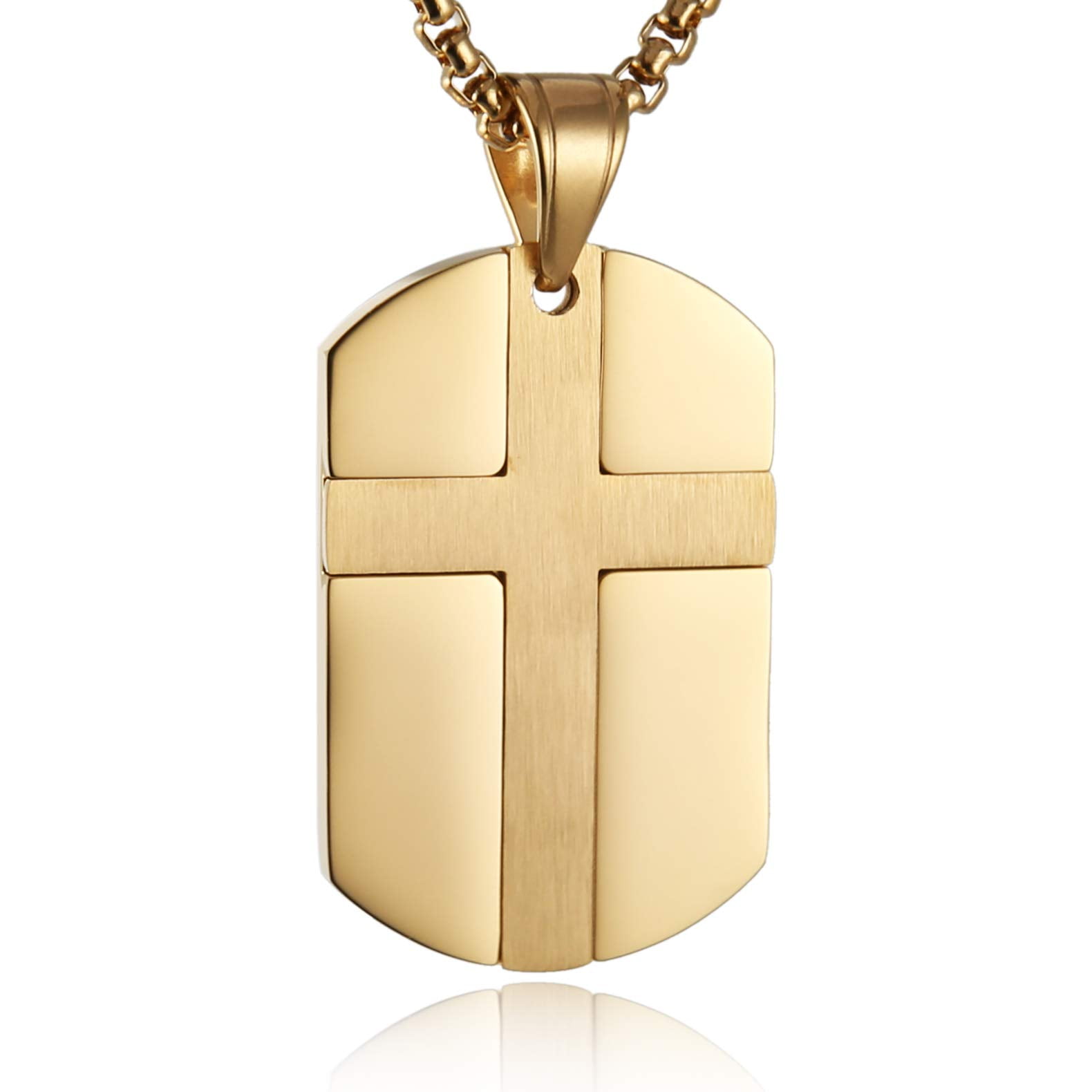 HZMAN Isaiah 41:10 Jewelry, Stainless Steel cross Dog Tag Necklace ...