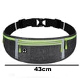 thumbnail image 2 of Cinturón delgado para correr, riñonera de entrenamiento para hombres y mujeres, cinturón para correr, caminar, andar en bicicleta, acampar, lino gris + cremallera verde, 2 of 5