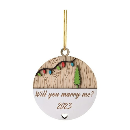 

2023 Christmas Decorations Will You Wooden Printing Ornament Christmas Tree Ornament Hanging Round Christmas Light String Flat Printing Christmas Tree Ornamen Live Christmas Centerpiece Table