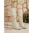 thumbnail image 5 of Beige Knee-High Boots With Flat Sole For Women, Chic Design For Cool Weather, Comfortable Fit For All-Day Wear, 5 of 9