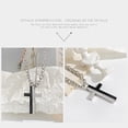 thumbnail image 4 of Collar OLEVS con colgante en forma de cruz de plata negra y acero inoxidable, 4 of 6