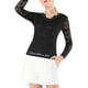 thumbnail image 5 of INSPIRAR CHIC Día de San Valentín Blusa de Encaje Floral de Manga Larga con Escote en V y Detalle de Encaje en el Dobladillo 3XL Negra, 5 of 7