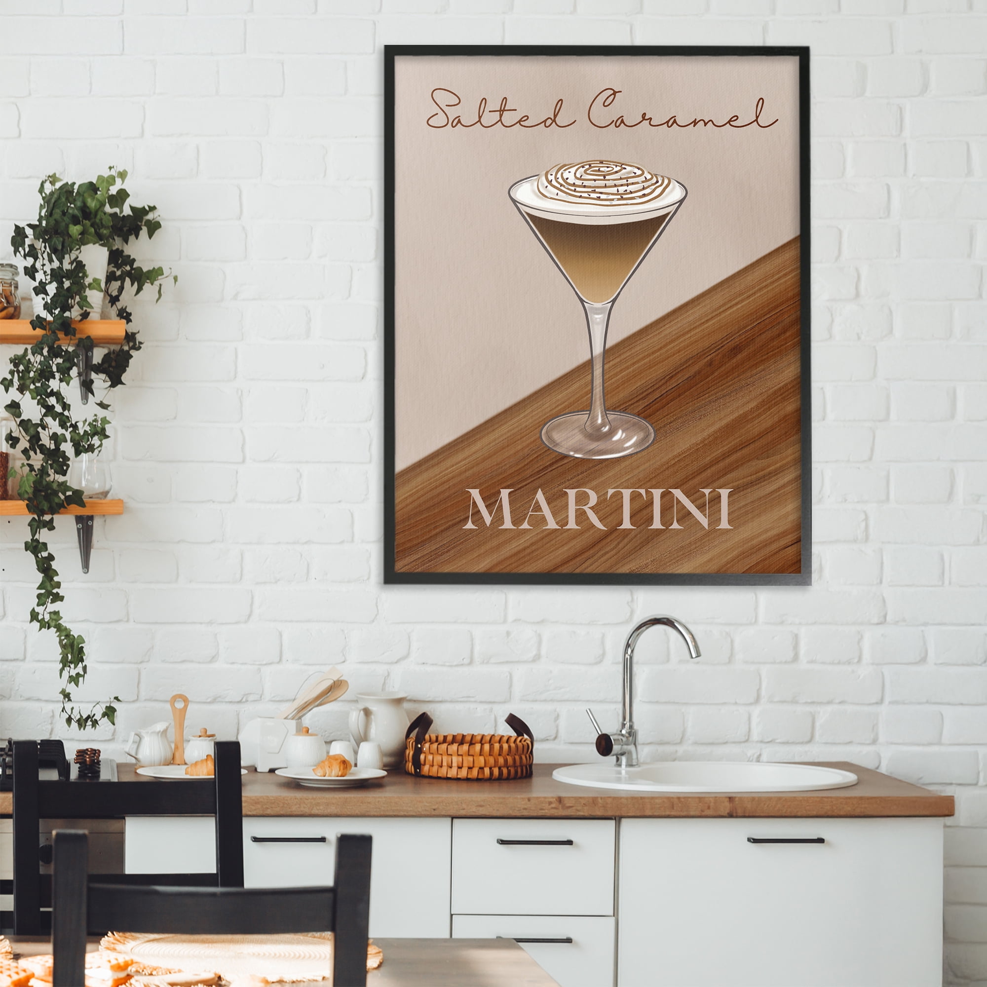 Stupell Industries Salted Caramel Martini Black Framed Giclee Art, design by Marcus Prime