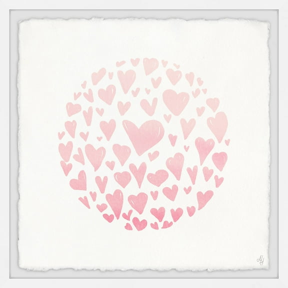 Marmont Hill Pink Circle Hearts Framed Wall Art