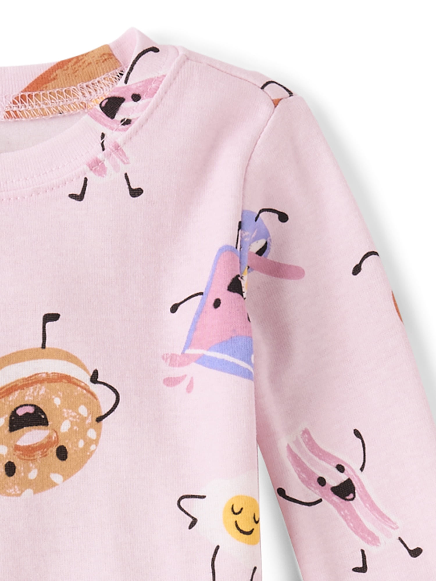 The Children's Place Baby And Toddler Girls Long Sleeve Breakfast Snug Fit Cotton PJs, Sizes 12M-6T