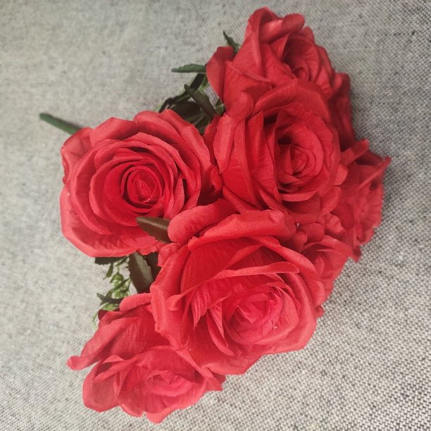 10 rosas 2 ramo de simulación decoración del hogar flores falsas accesorios de boda sosteniendo flores simulación