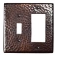 thumbnail image 1 of The Copper Factory Solid Hammered Copper Single Switch and GFCI Combination Plate in Antique Copper Finish - CF125AN, 1 of 1