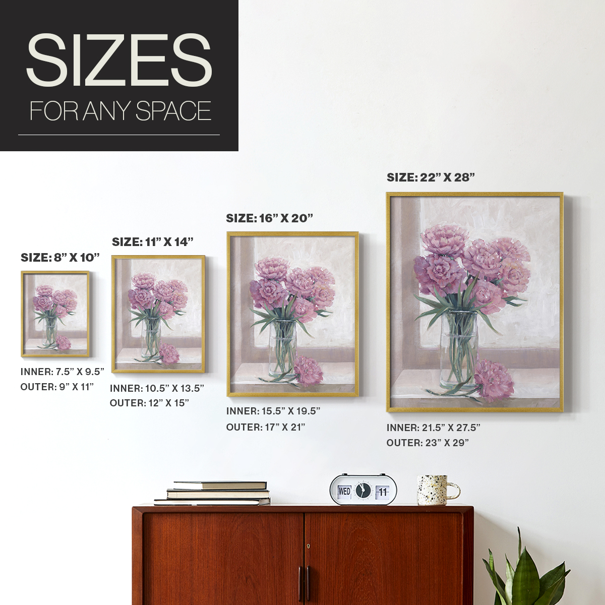 Windowsill Floral II Framed Print - Solid Wood in Single Picture Frame Solid Wood 2 Framed Print