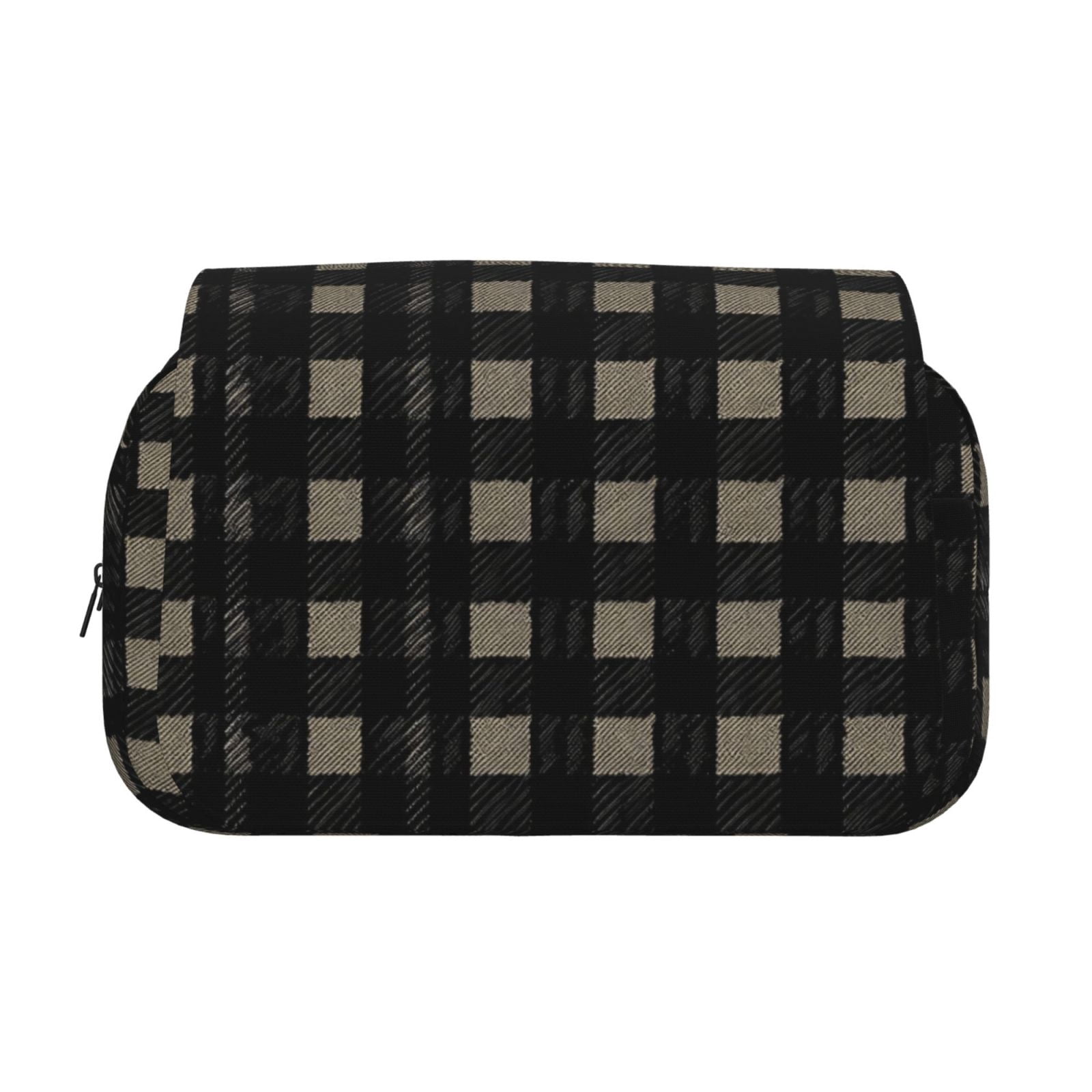 Large-Capacity Flip-Top Double-Layer Pencil Case, Multi-Functional Pocket Pen Case, Durable Stationery Organizer Black Houndstooth Vintage Texture_85706_3