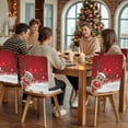 thumbnail image 5 of Merry Christmas Chair Covers Set of 8 Cute Cartoon Xmas Elk Winter Snowflake Red Chair Back Covers Stretch Removable Washable Slipcovers Protector for Dining Room Kitchen Party Decor, 5 of 5