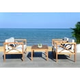 thumbnail image 4 of Safavieh Nunzio 4-Piece Eucalyptus Wood Outdoor Set in Teak Brown/Beige, 4 of 10