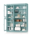 thumbnail image 5 of Palace Imports 100% Solid Wood 48.5" Pantry China Cabinet with Clear Glass Doors and Adjustable Shelves, Aqua Blue, 5 of 6