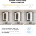 thumbnail image 3 of Led Medicine Cabinet with Lights, Lighted Black Mirror Cabinet with Mirror,Defogging, Mirror Cabinet Wall Mounted for Bathroom Black,Brightness Adjustable,24x30 Inch, 3 of 14