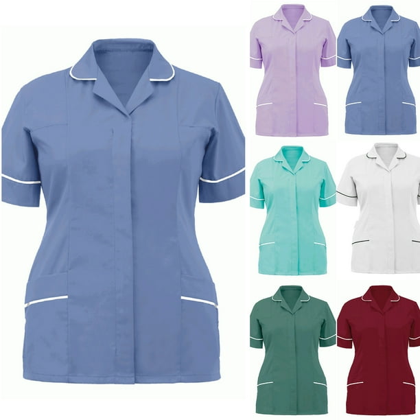 Scrub top shop with collar