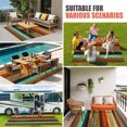 thumbnail image 3 of Orange Teal Wooden Outdoor Rug for Patio/Deck/Porch, Non-Slip Large Area Rug 6 x 9 Ft, Farmhouse Striped Modern Art Indoor Outdoor Rugs Washable Area Rugs, Reversible Camping Rug Carpet Runner, 3 of 8