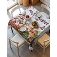 thumbnail image 2 of Easter Bunny Suqare Tablecloth - 60 x 60 Inch, Colorful Eggs Spring Mushrooms Flowers Butterfly Waterproof & StainResistant Tablecloth, Washable Oil-proof Table Cover for Dining/Party/Wedding/Buffet, 2 of 9