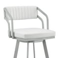thumbnail image 6 of Armen Living Indoor Capri 30" Swivel White Faux Leather and Silver Metal Bar Stool, 6 of 14