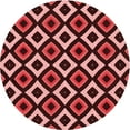 thumbnail image 1 of Ahgly Company Tapis Rond Lavable en Machine Intérieur Rouge Transitionnel, 6 Pieds Rond, 1 of 7