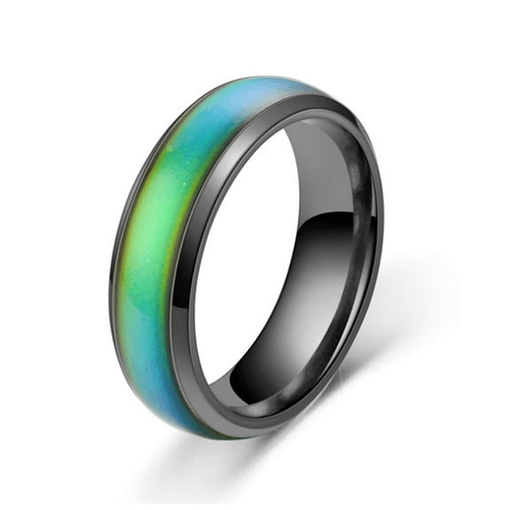 Stainless Steel Temperature Changing Color Mood Rings Unisex Sensitive Emotion Ring Wedding Men Women Comfort Fit Size 6,7,9,10