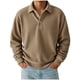 thumbnail image 1 of pstuiky camisa de manga larga para hombre, Cárdigan informal de manga larga con solapa y botones para hombre, color liso Tops de hombre s, 1 of 4
