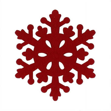 

UFOUND 4Pcs Snowflake Shaped Coaster Anti-Skid Table Placemat Xmas Holiday Decor Hallowmas Decal