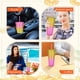 thumbnail image 5 of Vaso de plástico con pajita de doble capa de color arcoíris de 700 ml, vaso práctico y esmerilado para bebidas, 5 of 5