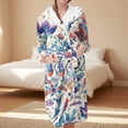 thumbnail image 2 of Jindong Robes en Peluche pour Femmes Robe en Polaire Longue Chaude Peignoir de Bain Veste de Détente Imprimée Robe de Confort Robes pour Femmes, 2 of 5