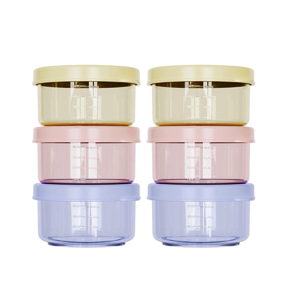 Glass Food Storage Container Set, 6-Piece 60Ml Capacity, Leak-Proof Lid With Scale, Microwave Freezer Safe, For Spices Baby Food, Kitchen Pantry Organization, 3In X 3In, 1.0Lb