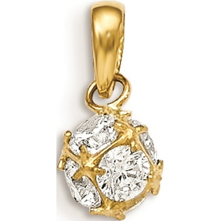 14k Yellow Gold Madi K CZ Children's Ball Pendant / Charm